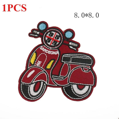 Motorcycle Punk Embroidered Patch – Cartoon Biker Clothing Accessory
