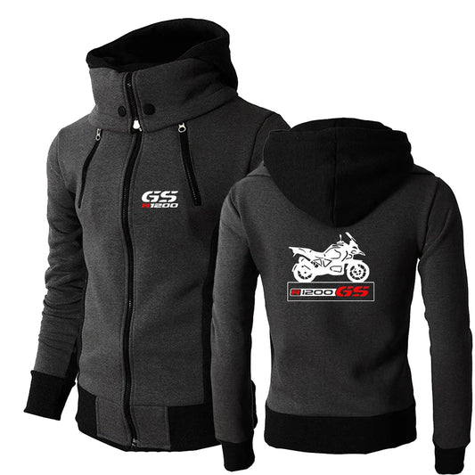 Motorcycle GS Adventure Tri-Color Zipper Hoodie – Spring & Autumn