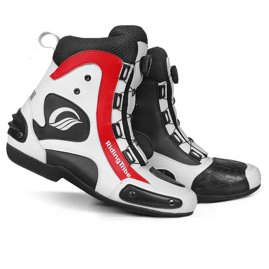 Professional Leather Motorcycle Boots — Rubber Sole, Unisex