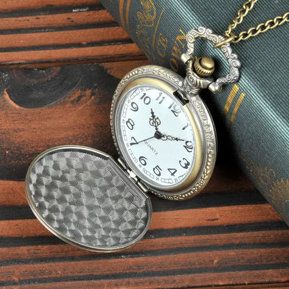 Motorcycle Relief Quartz Pocket Watch — Necklace Chain Included