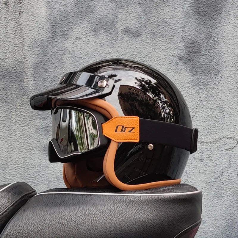 Retro 3/4 Open Face Motorcycle Helmet – DOT Certified | Unisex