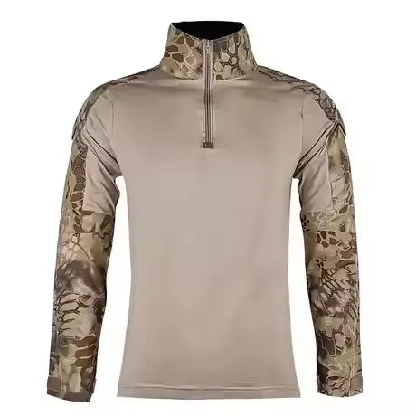 Men's Tactical Long Sleeve Hiking Shirt – Breathable Outdoor Camouflage Top