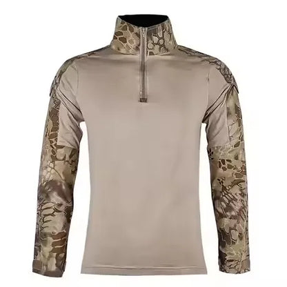 Men's Tactical Long Sleeve Hiking Shirt – Breathable Outdoor Camouflage Top