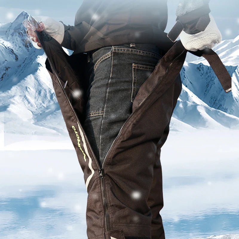 Motorcycle Quick-Release Winter Pants — CE2 Knee Pads