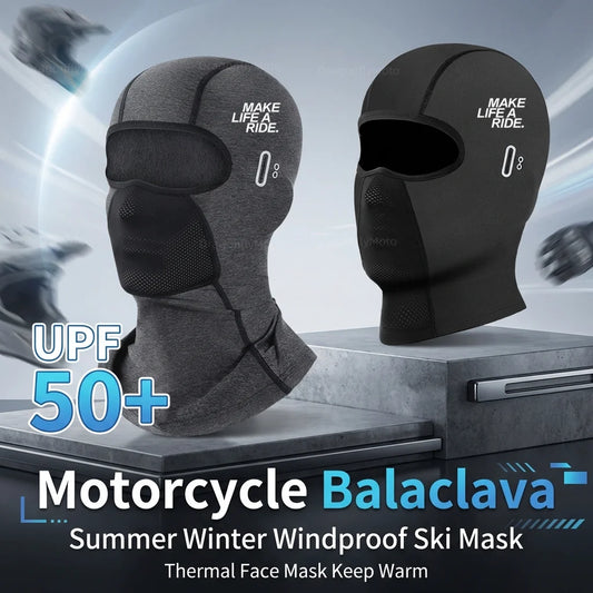 Motorcycle Balaclava – UV Protection Summer Breathable Face Mask with Glasses Hole