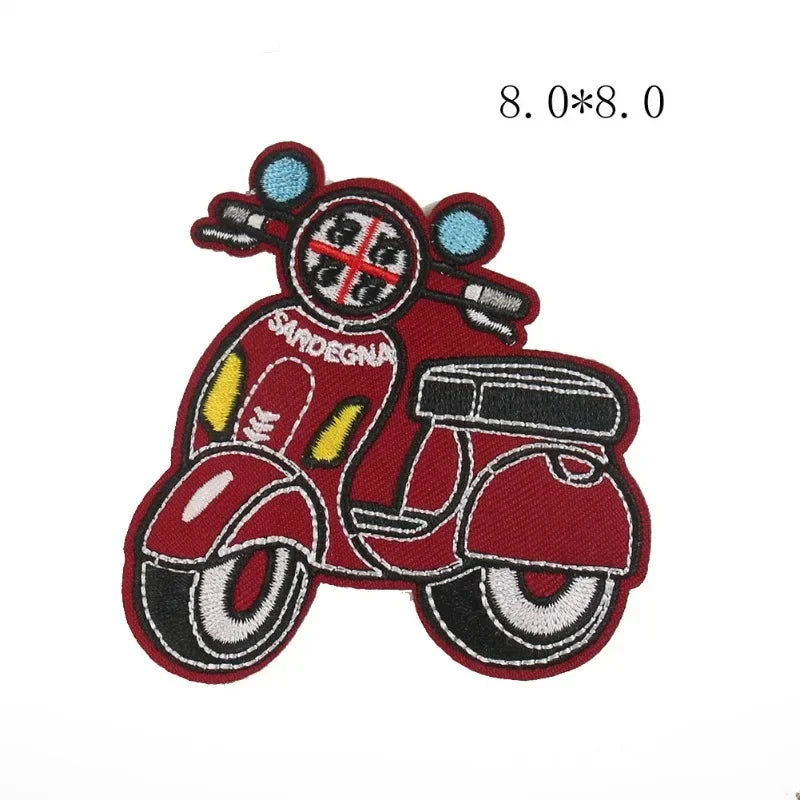 Motorcycle Punk Embroidered Patch – Cartoon Biker Clothing Accessory