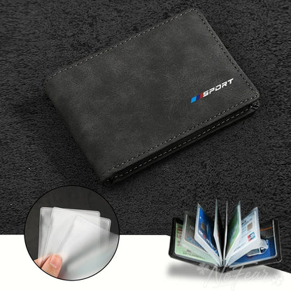 Motorsport Sport Card Wallet – Slim Suede Men’s Card Clip Holder