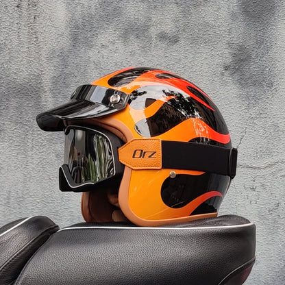Retro 3/4 Open Face Motorcycle Helmet – DOT Certified | Unisex
