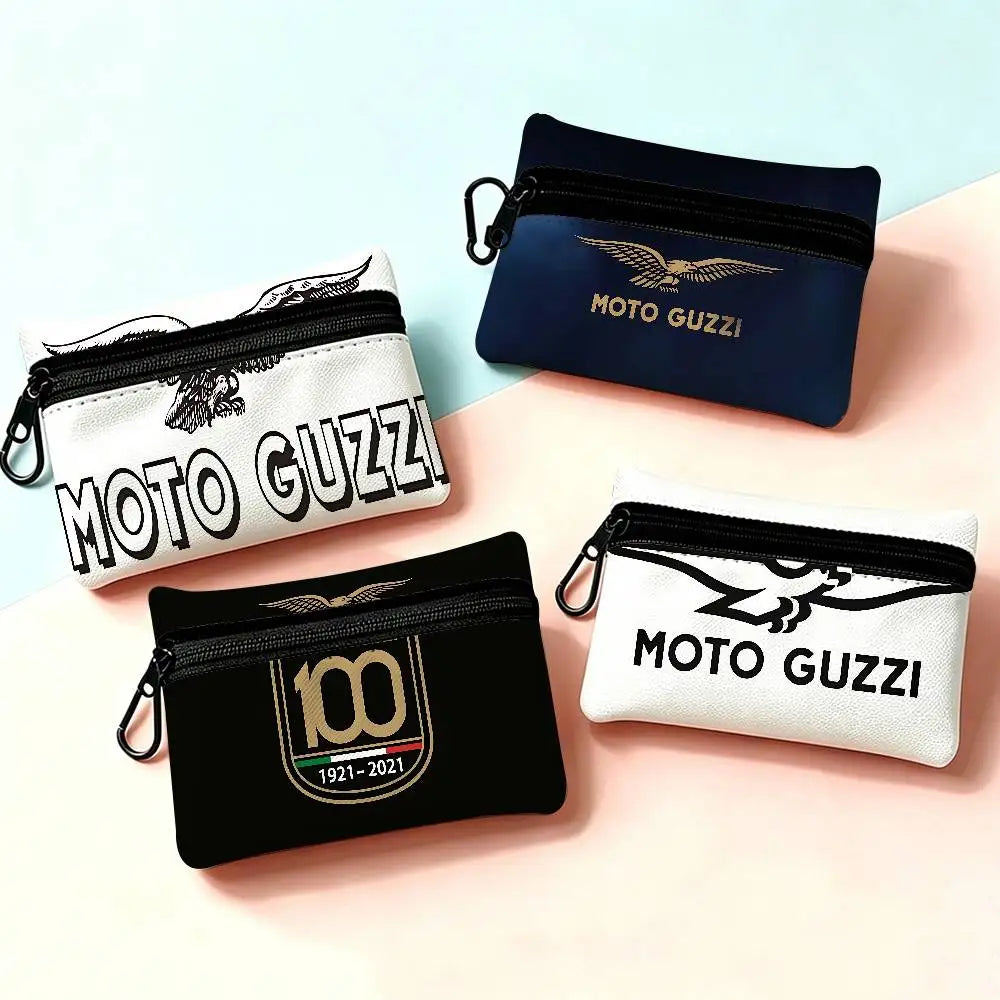 Motorcycle Logo Oxford Mini Coin Purse – Zipper Hanging Storage Pouch