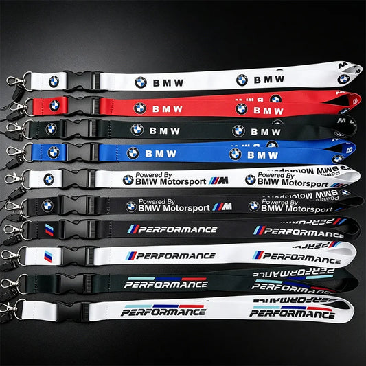 Motorsport Performance Nylon Lanyard Keychain – Emblem Print