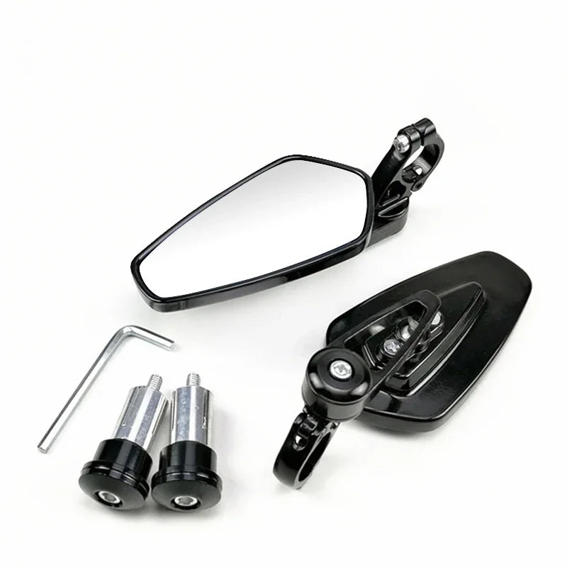 Motorcycle Bar End Rearview Mirrors – CNC Aluminum 7/8" 22mm