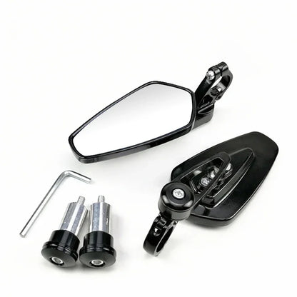 Motorcycle Bar End Rearview Mirrors – CNC Aluminum 7/8" 22mm
