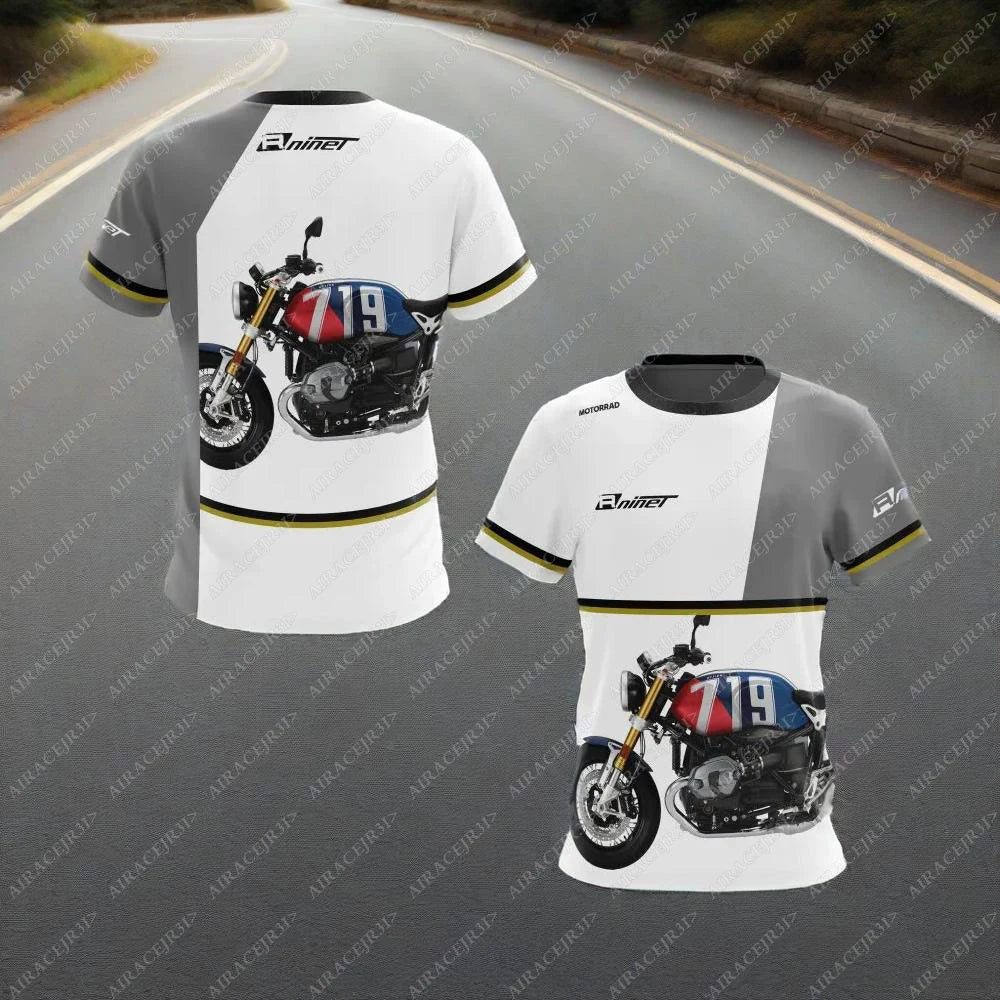 Men’s Retro Cafe Racer Motorcycle T-Shirt – Quick-Dry Riding Jersey