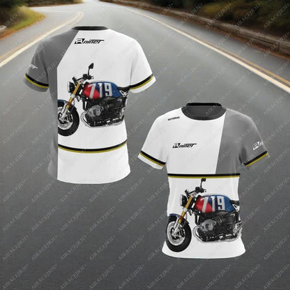 Men’s Retro Cafe Racer Motorcycle T-Shirt – Quick-Dry Riding Jersey