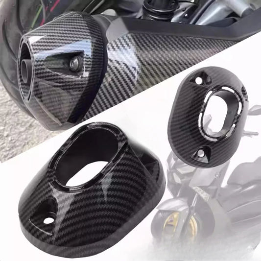 Motorcycle Muffler Tip Cover – Carbon Fiber Style Exhaust Garnish