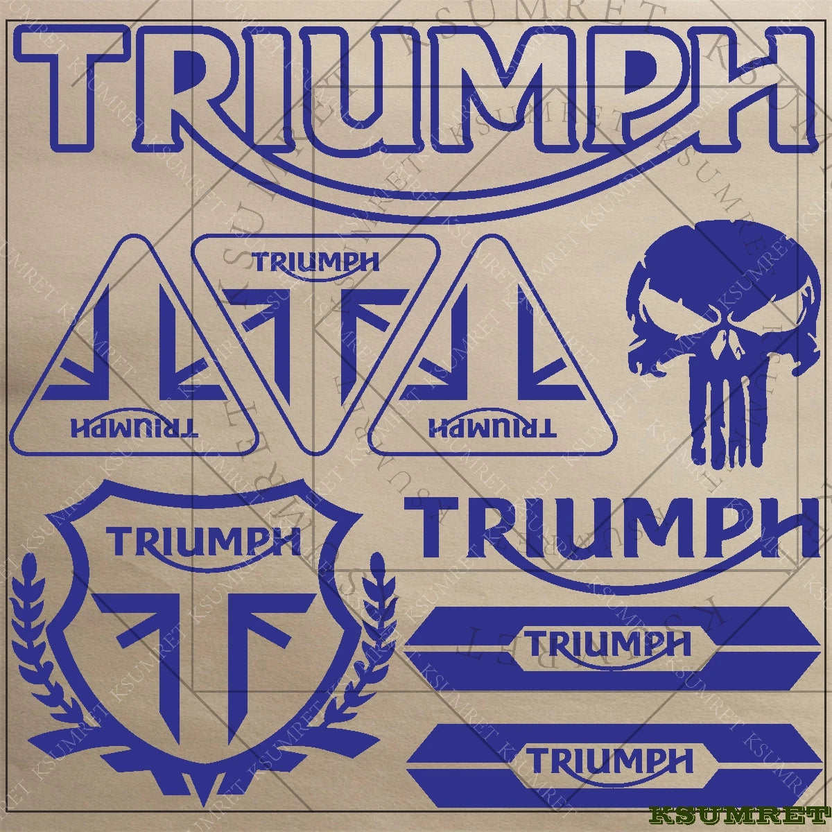 Motorcycle Decal Sticker Set – Reflective PVC Tank & Helmet Stickers