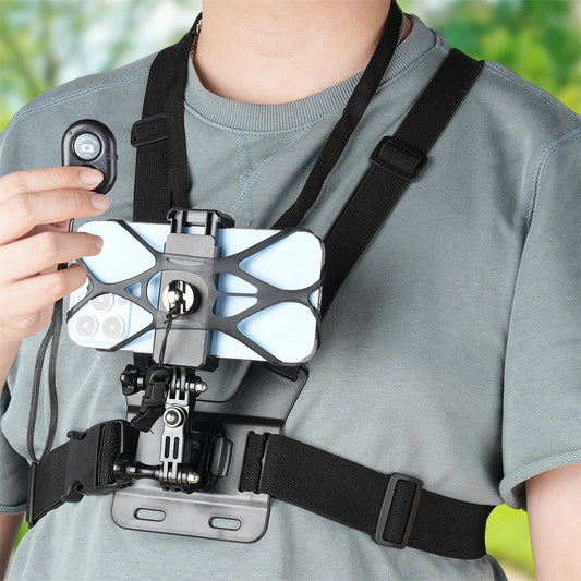 Chest Strap POV Phone Mount – 360° Rotate Holder for Sports & Vlogging