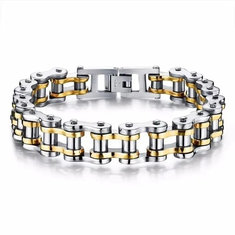 Motorcycle Chain Bracelet – Stainless Steel Biker Link Wristband