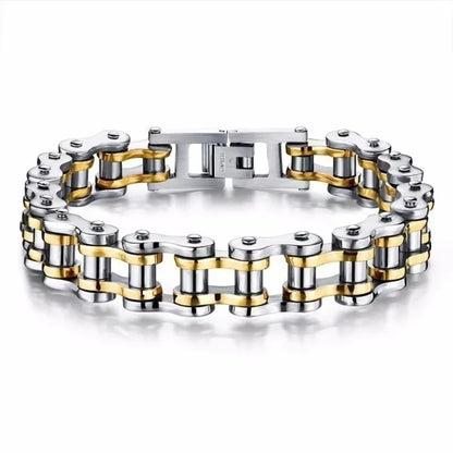 Motorcycle Chain Bracelet – Stainless Steel Biker Link Wristband