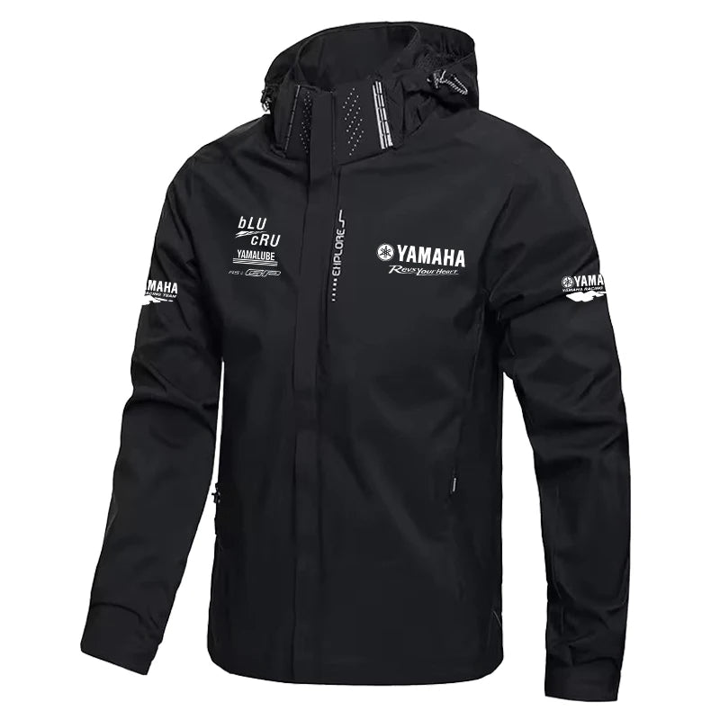 Windproof Waterproof Outdoor Riding Jacket – Detachable Hood, 4-Season