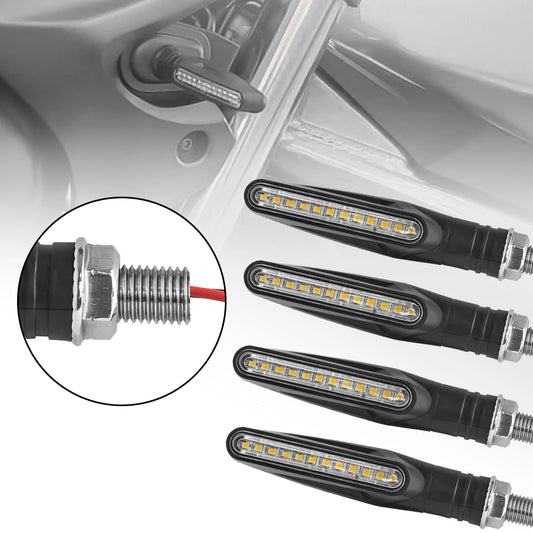 Universal LED Motorcycle Turn Signals – Sequential Flowing Amber