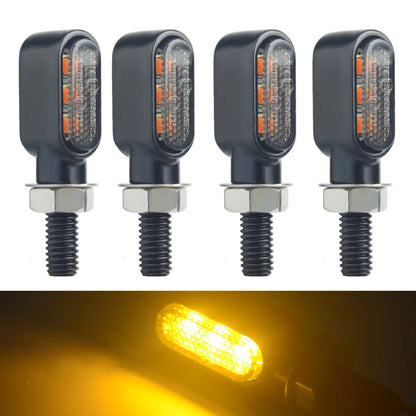 Mini LED Motorcycle Turn Signals – 8mm Amber Blinker Lights 12V