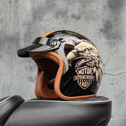 Retro 3/4 Open Face Motorcycle Helmet – DOT Certified | Unisex