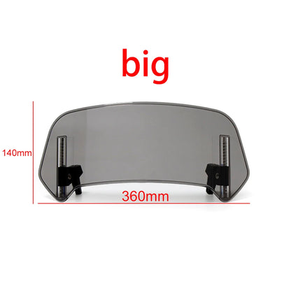 Extensión universal de parabrisas para motocicleta – Deflector ajustable de montaje con abrazadera