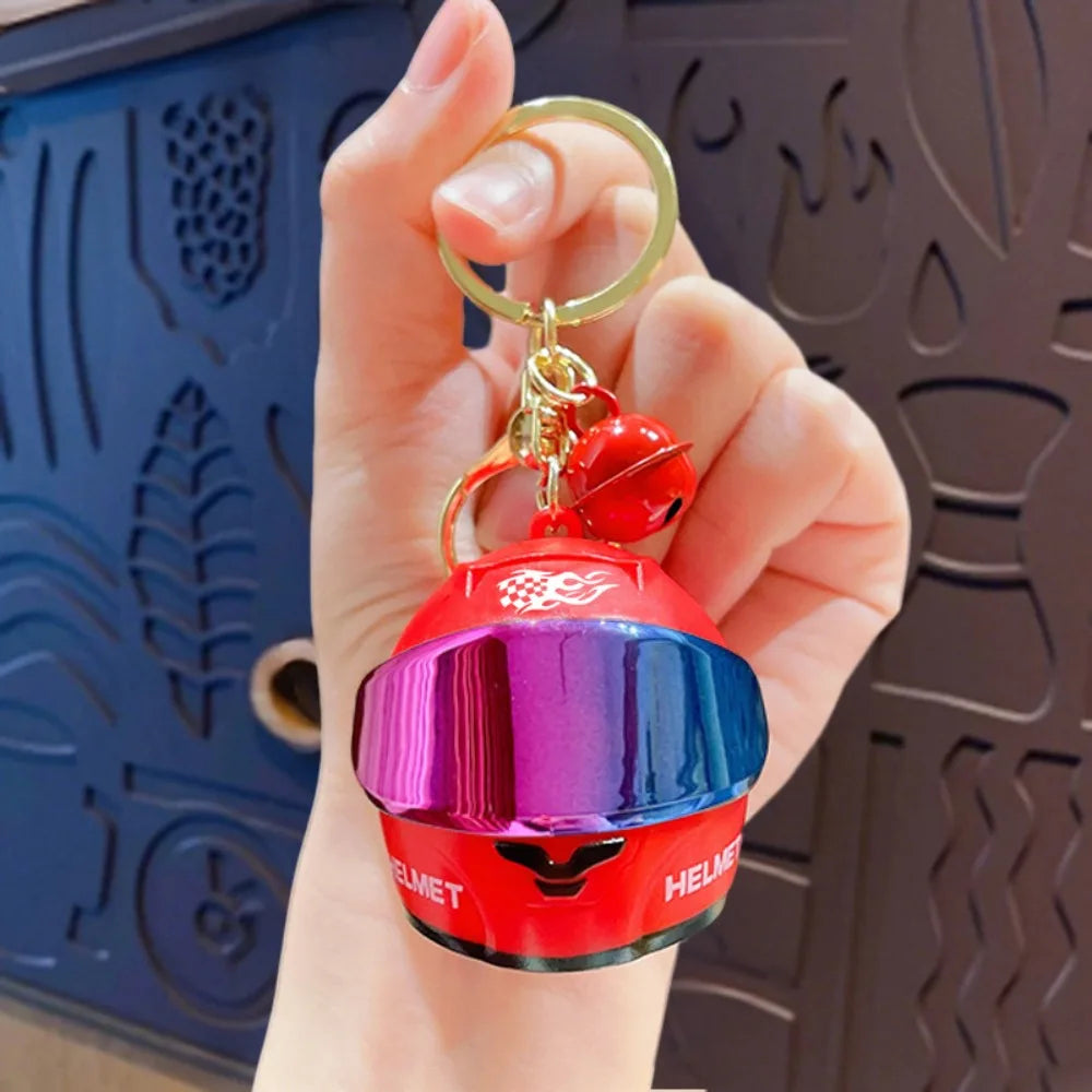 Light-Up Helmet Keychain – Mini Night Light Bag Charm for Riders