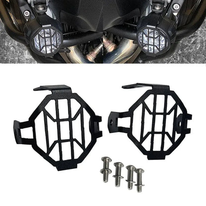 Protection de phare antibrouillard à LED – Cache en aluminium pour moto d’aventure
