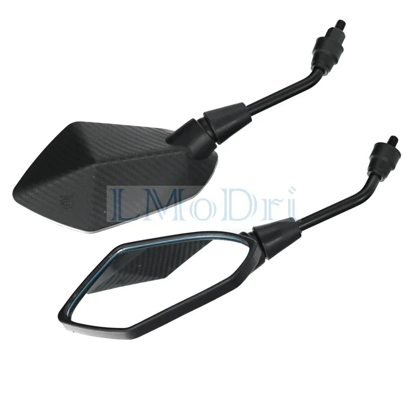 Carbon Fiber Convex Rearview Mirrors – Motorcycle Scooter E-Bike Pair