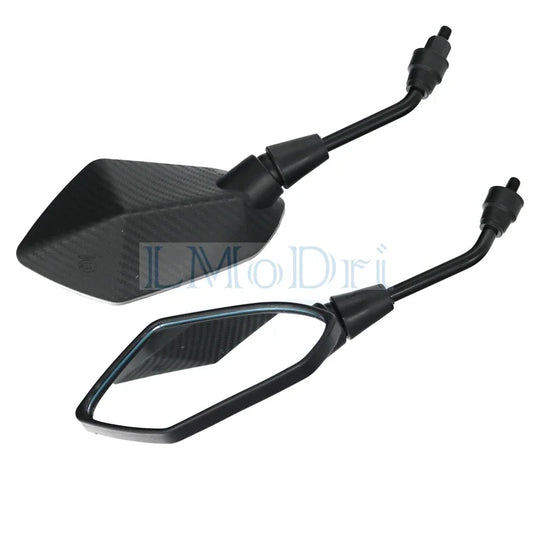 Carbon Fiber Convex Rearview Mirrors – Motorcycle Scooter E-Bike Pair