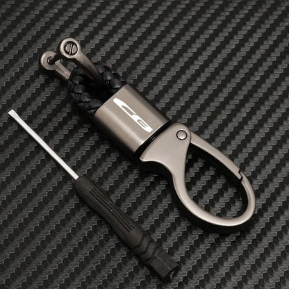 CB Series Motorcycle Keychain – Zinc Alloy Braided Rope Key Ring
