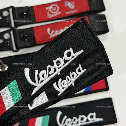 Double-Side Embroidered Motorcycle Keychain | Moto Key Strap Pendant