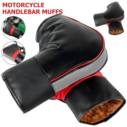 Winter Motorcycle Handlebar Muffs 3-Layer Insulation Waterproof – Reflective