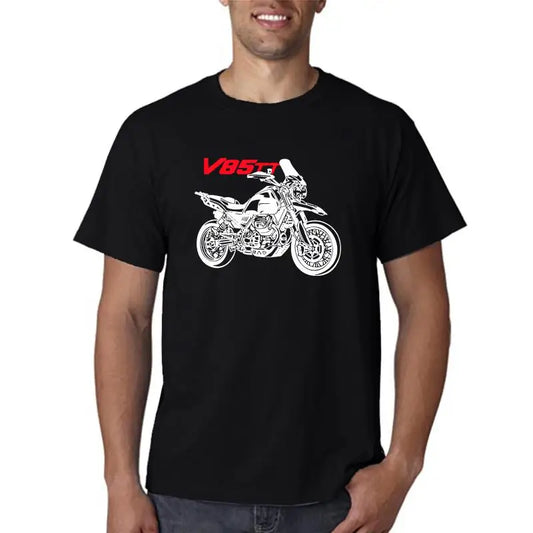 Men's Cotton Motorcycle T-Shirt — Graphic Biker Tee