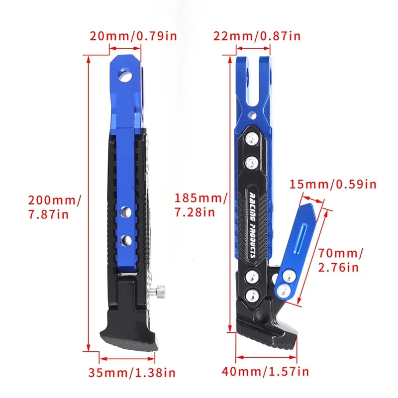 Adjustable CNC Aluminum Motorcycle Side Kickstand – Universal Parking Stand | 5 Colors