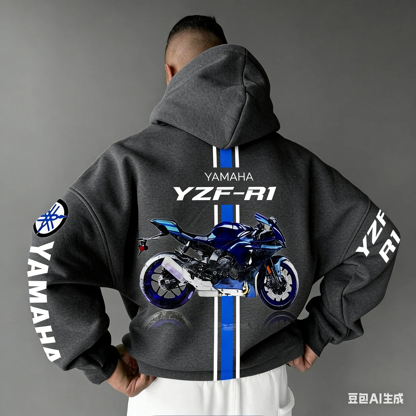 Motorcycle Oversized Cotton Hoodie – Unisex All-Season Sportswear