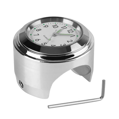 Universal Motorcycle Handlebar Clock – Waterproof Luminous Watch for 22–25mm Bars
