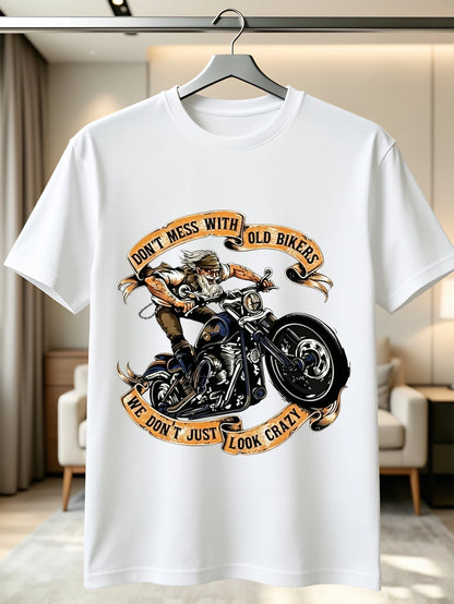 Vintage Motorcycle Graphic Cotton T-Shirt