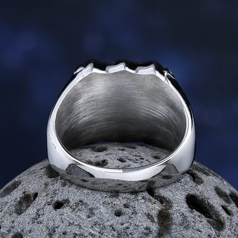 Route 66 Stainless Steel Biker Ring — Vintage Unisex