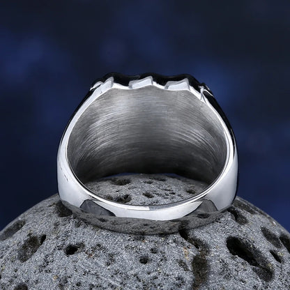 Route 66 Stainless Steel Biker Ring — Vintage Unisex