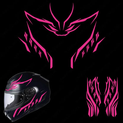 Motorcycle Helmet Sticker Set – Tribal Flame Decal