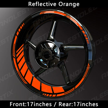 Reflective Motorcycle Wheel Rim Stickers – 17 Inch Hub Decals