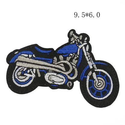 Motorcycle Punk Embroidered Patch – Cartoon Biker Clothing Accessory
