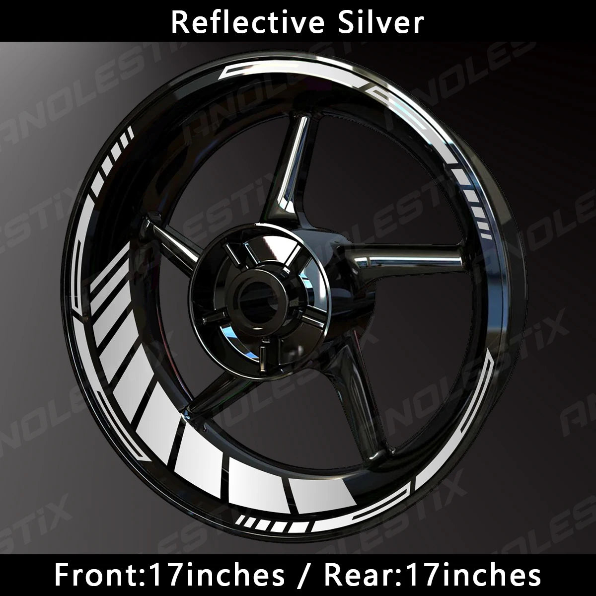 Reflective Motorcycle Wheel Rim Stickers – 17 Inch Hub Decals