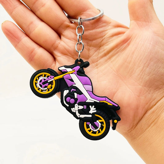 Motorcycle Keychain – Rubber Moto Pendant for Riders