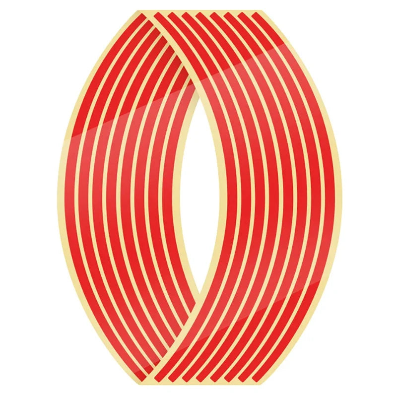 Reflective Motorcycle Wheel Rim Stripe Stickers – 16 Pcs