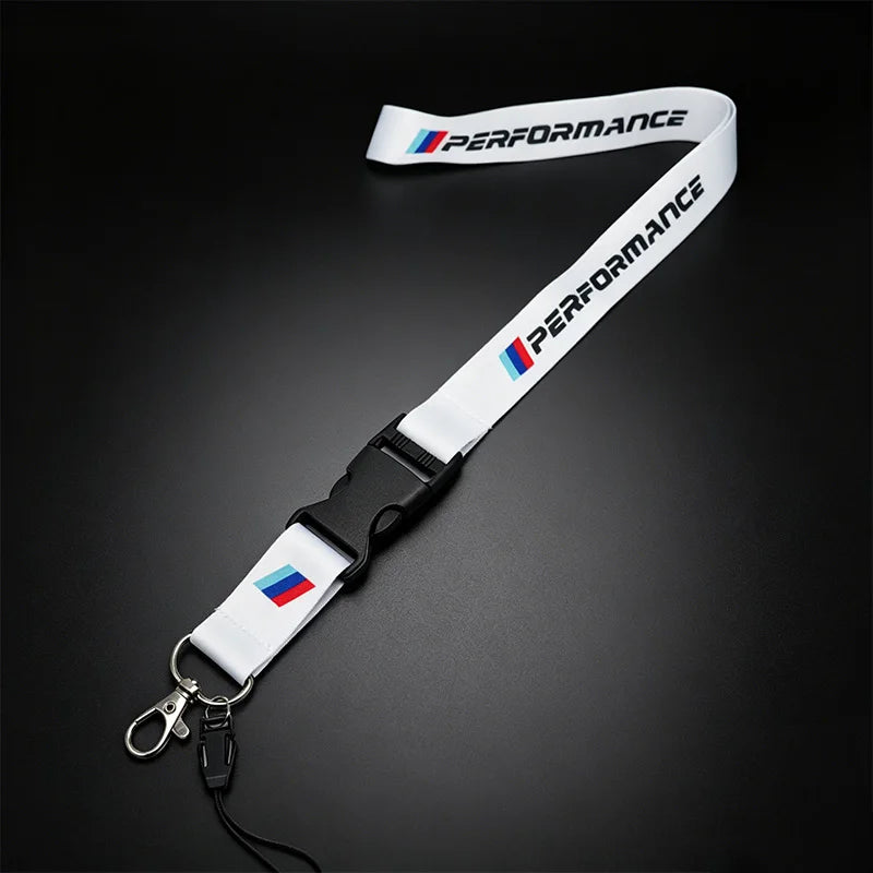 Motorsport Performance Nylon Lanyard Keychain – Emblem Print