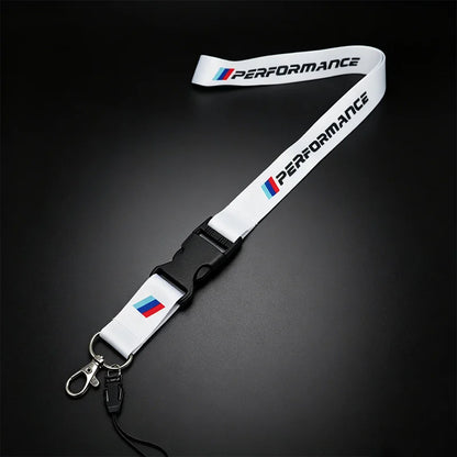 Motorsport Performance Nylon Lanyard Keychain – Emblem Print